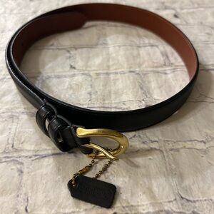 Coach Genuine Leather Belt with Brass Buckle